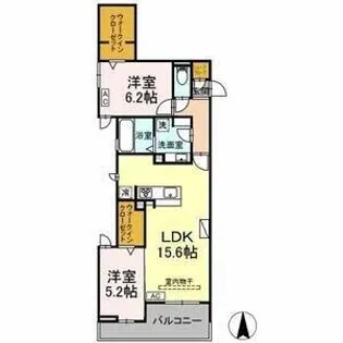 サンカーム つるまい【3階】の間取り