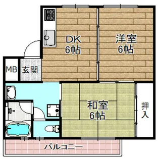 メゾン津之江【2E号室】の間取り