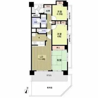 ライオンズマンション瑞穂中根町【1階】の間取り