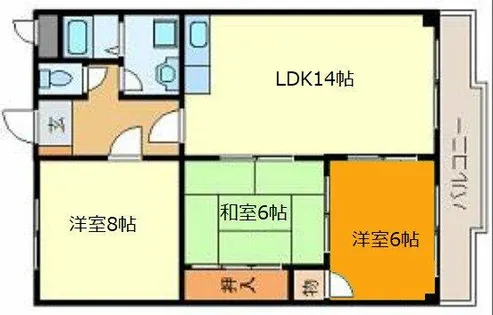 清秀レジデンス【5階】の間取り