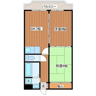 2DKの間取り画像