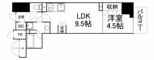 大阪府大阪市中央区松屋町住吉【マンション】の間取り
