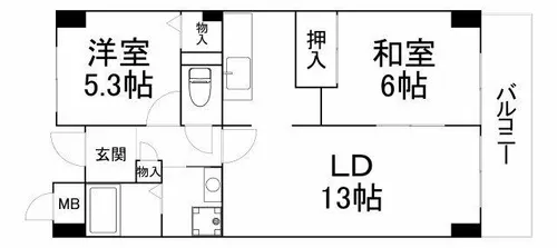 サンオークタツミ【9階】の間取り