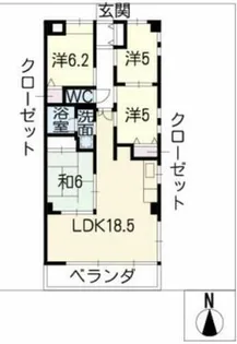 ソフィア北新開【101号室】の間取り