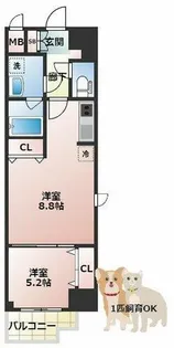 スプランディッド堀江【11階】の間取り