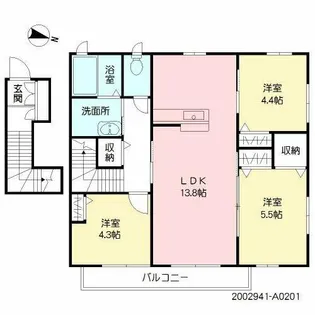 ベラ・ルーチェ和 Ⅱ【201号室】の間取り
