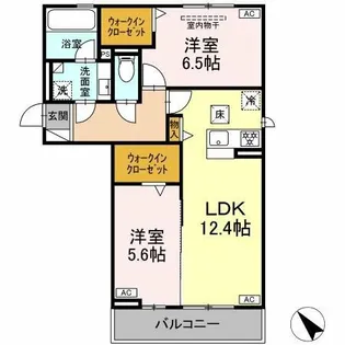 D-avance六名新町【303号室】の間取り