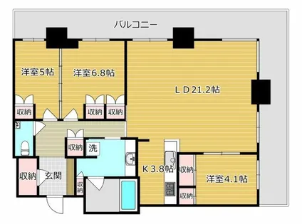 ジオタワー高槻ミューズガーデン【41階】の間取り