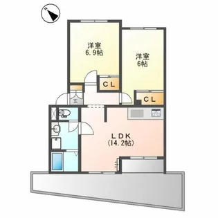 ベルフォーレ Ⅱ番館【1階】の間取り