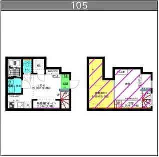 AX港楽【105号室】の間取り