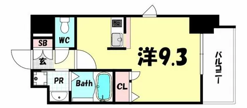 ライジングコート三宮マリーナシティ【9階】の間取り