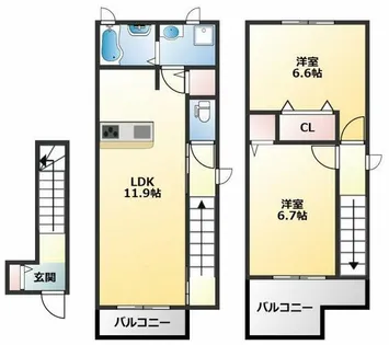 ユニメゾンH・M Ⅰ【2階】の間取り