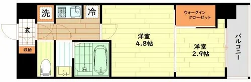 大阪府大阪市浪速区桜川1丁目【マンション】の間取り