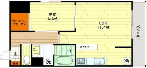 ロイジェント玉川【2階】の間取り