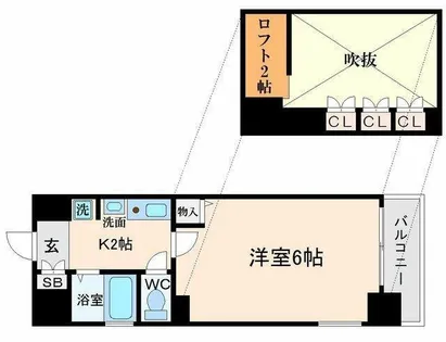エステムコート難波ミューステージ【4階】の間取り