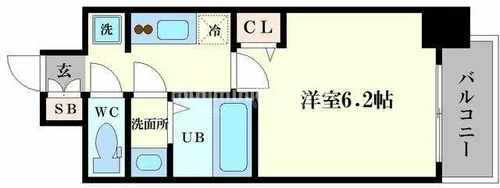 プレサンス難波インフィニティ【6階】の間取り