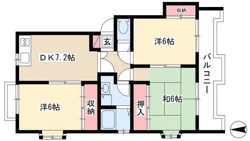 サンライトマンションⅡ【3B号室】の間取り