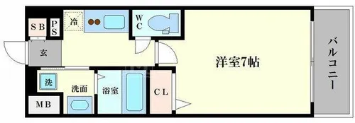 S-FORT難波西【2階】の間取り