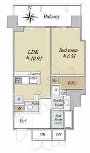 北浜ミッドタワー【1403号室】の間取り