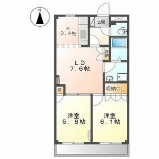 マンションソレイユ【1階】の間取り