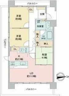 willDo黒川【8階】の間取り