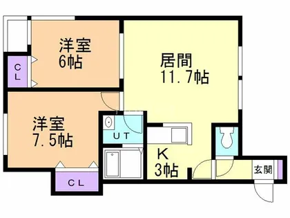 北海道札幌市北区北三十六条西2丁目【アパート】の間取り