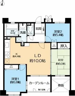 グランディア緑丘【4階】の間取り