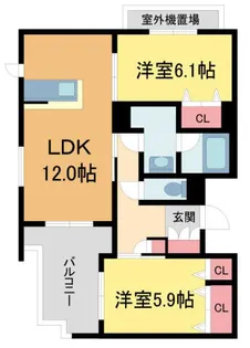 シャーメゾングラン茶屋之町【205号室】の間取り