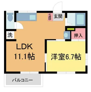 香櫨園ハイツ【201号室】の間取り