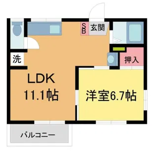 香櫨園ハイツ【201号室】の間取り