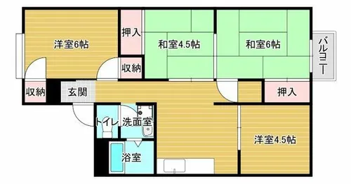 シャトー・ド・イワネC号館【2階】の間取り