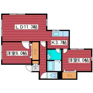 ヒルズK【1階】の間取り