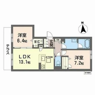 ラ イースト【1階】の間取り