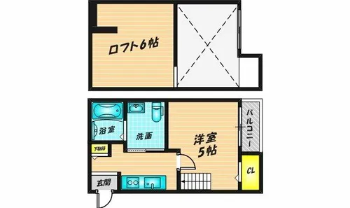 花園本町テラス【201号室】の間取り