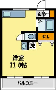 ラ・レジェール廣瀬【308号室】の間取り