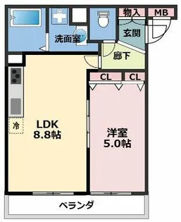 CASA CALMA上野口【3階】の間取り