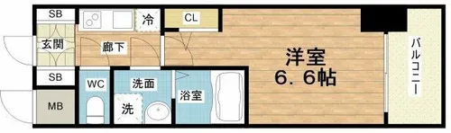 S-RESIDENCE難波大国町Tres【7階】の間取り