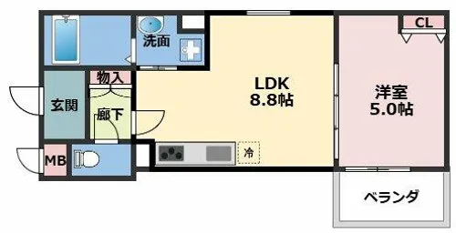 CASA CALMA上野口【1階】の間取り