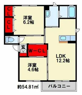 シャーメゾン西泉 B棟【2階】の間取り