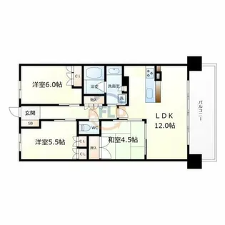 ブランズシティ天神橋筋六丁目【2階】の間取り