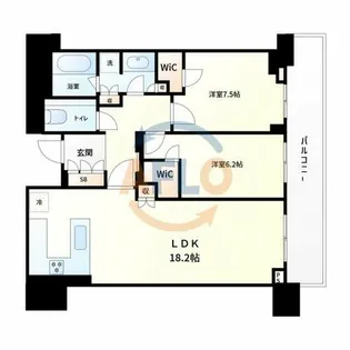 グランドメゾン新梅田タワー THE CLUB RESIDENCE【19階】の間取り