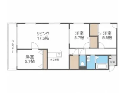 AKR北円山【4階】の間取り