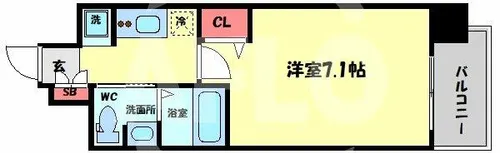 エグゼ天神橋【5階】の間取り