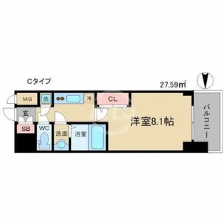 エスリード大阪天満宮【13階】の間取り