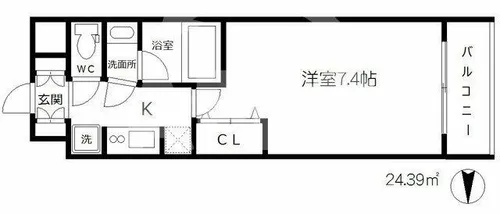 ミッドコートウメキタ【2階】の間取り