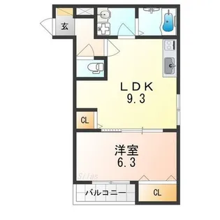 アート阪南町【3階】の間取り