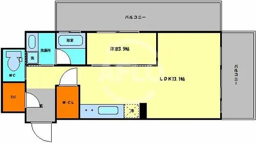 ベネチア天満橋【8階】の間取り
