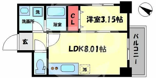 GRAND STEADY新梅田【7階】の間取り