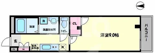 ラ・フォルム与力レジデンス【4階】の間取り