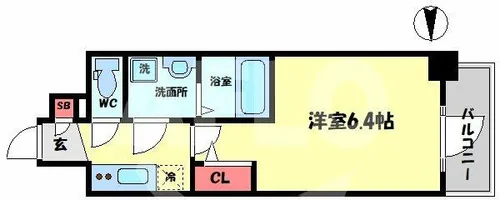 エスリード南森町ラグシス【9階】の間取り